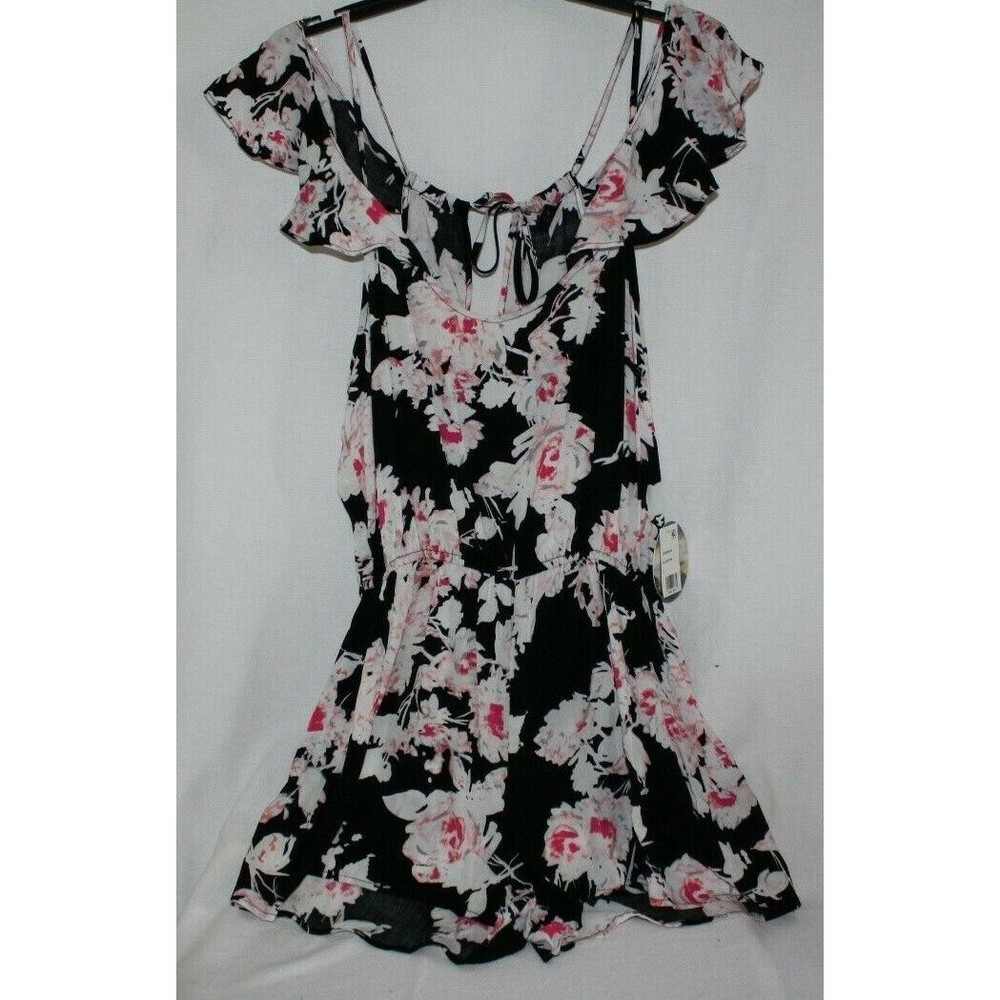 Bebop Women's Juniors Romper Jumper Size Large Black/Floral